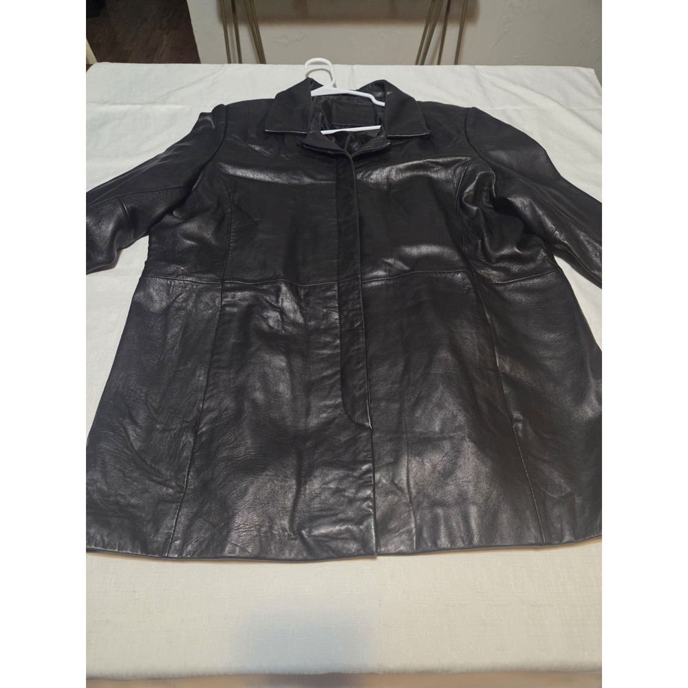 Black Genuine Leather Kathy Ireland Coat